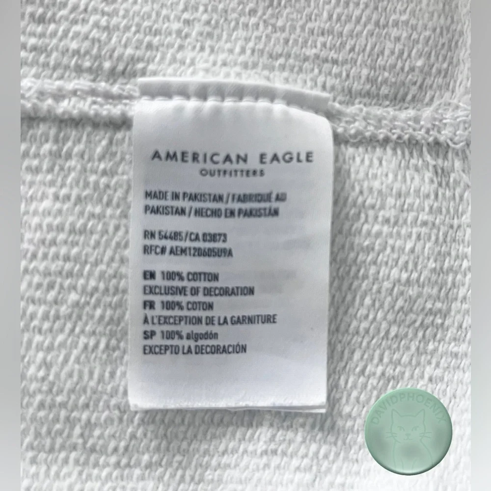 American Eagle Outfitters White Hoodie with Logo size S - Picture 6 of 9
